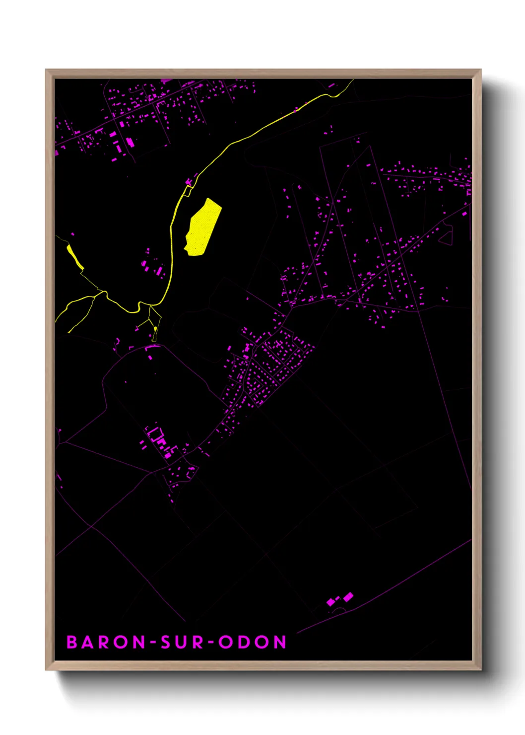 Une affiche de carte sur Baron-sur-Odon