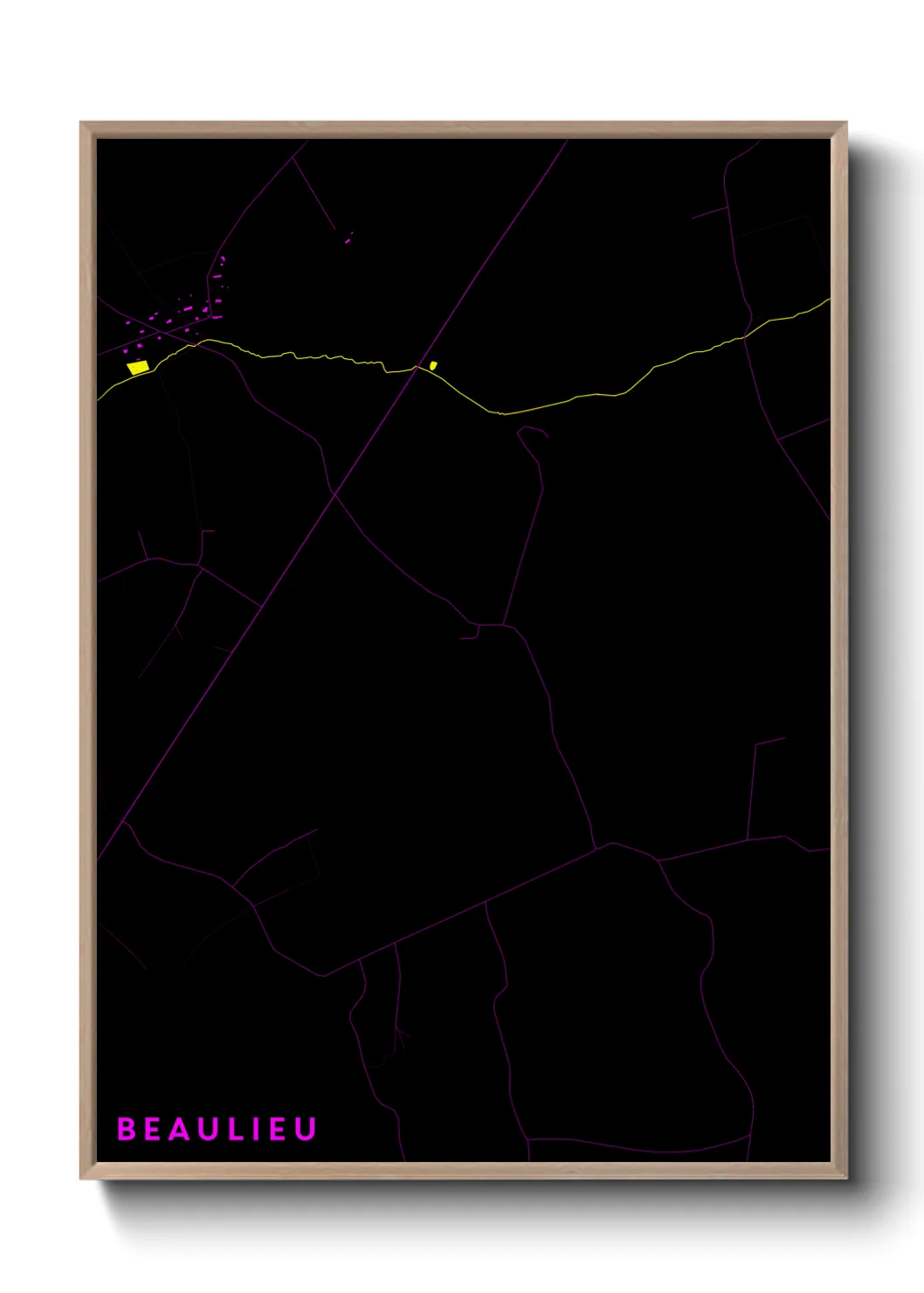 Une affiche de carte sur Beaulieu