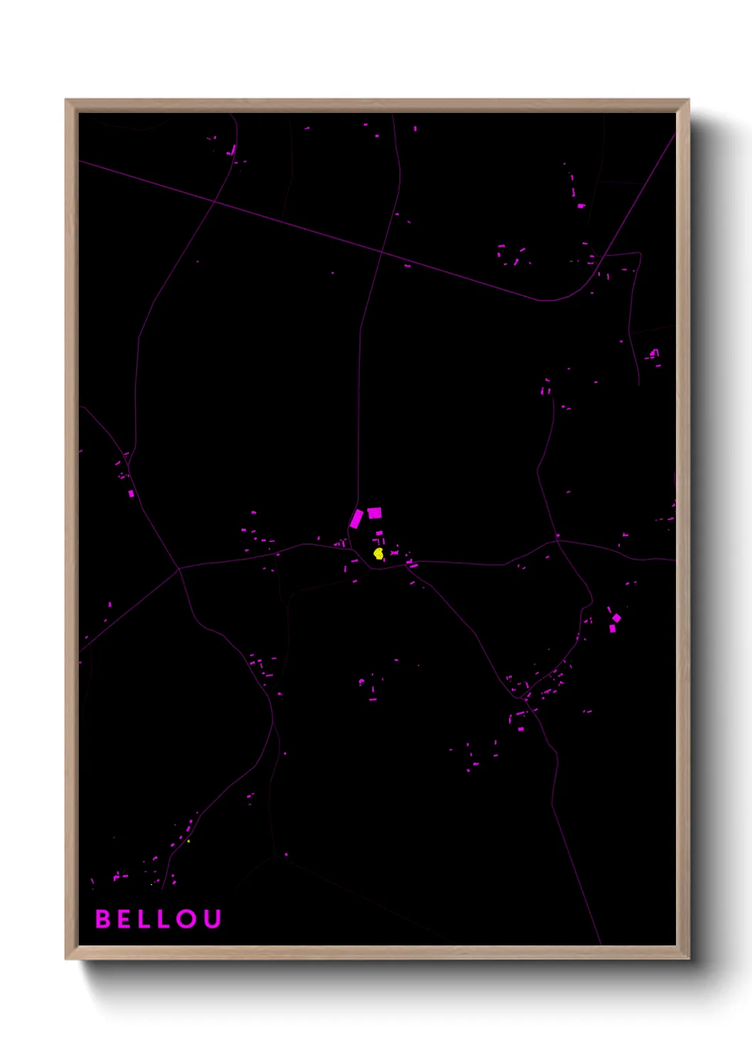 Une affiche de carte sur Bellou