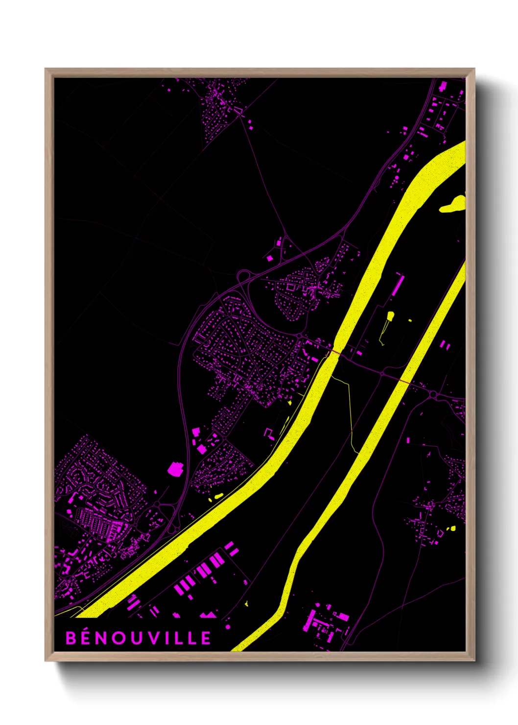 Une affiche de carte sur Bénouville