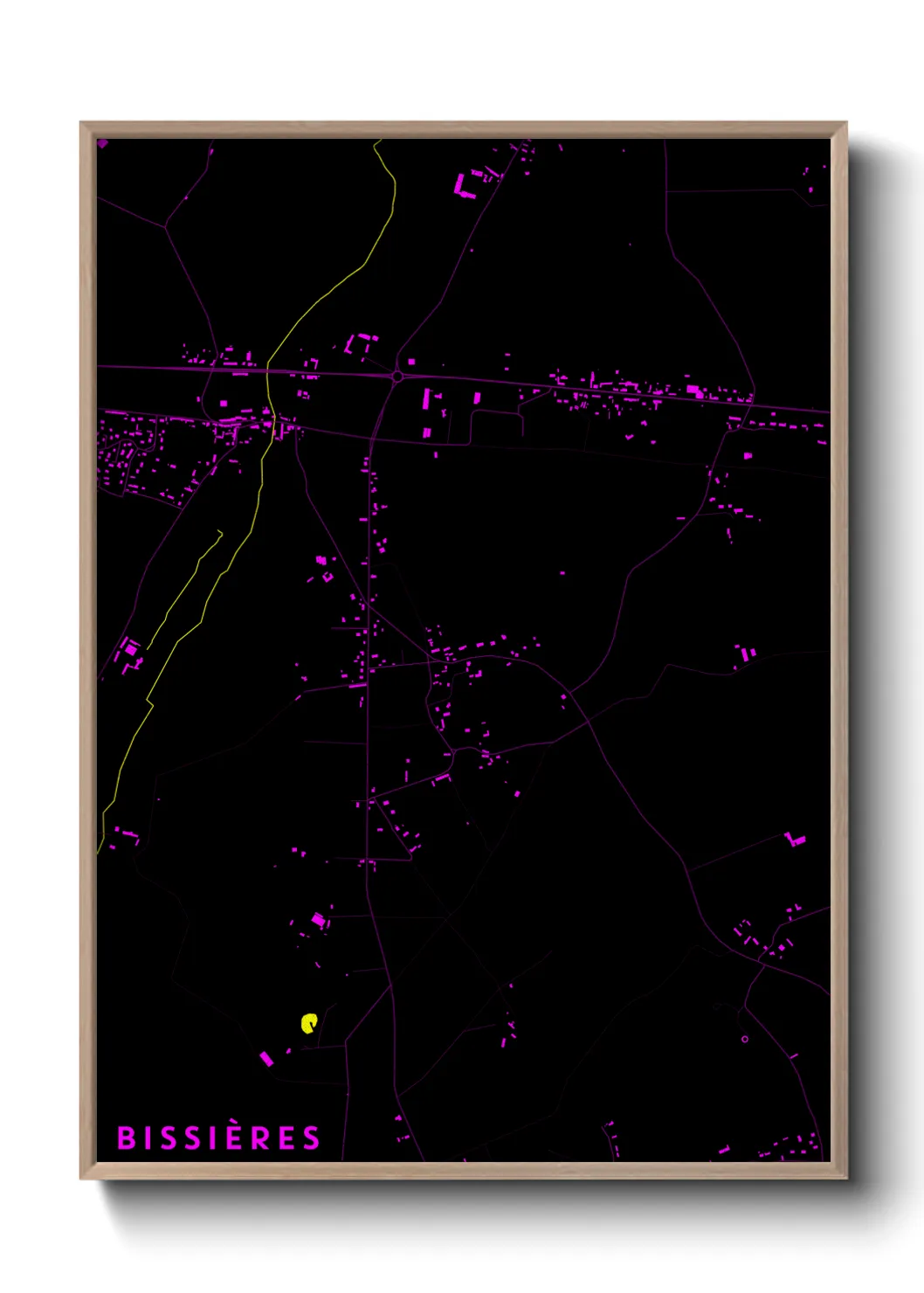 Une affiche de carte sur Bissières