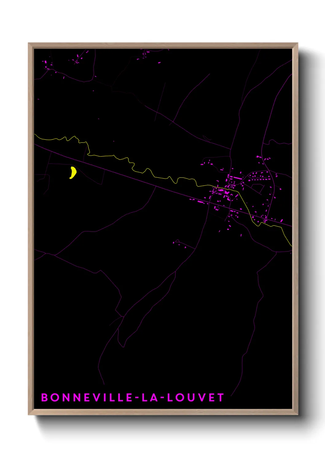 Une affiche de carte sur Bonneville-la-Louvet