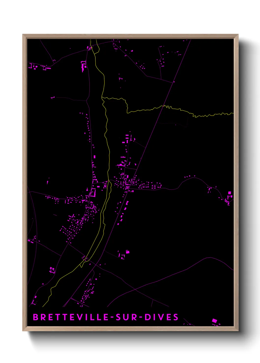 Une affiche de carte sur Bretteville-sur-Dives