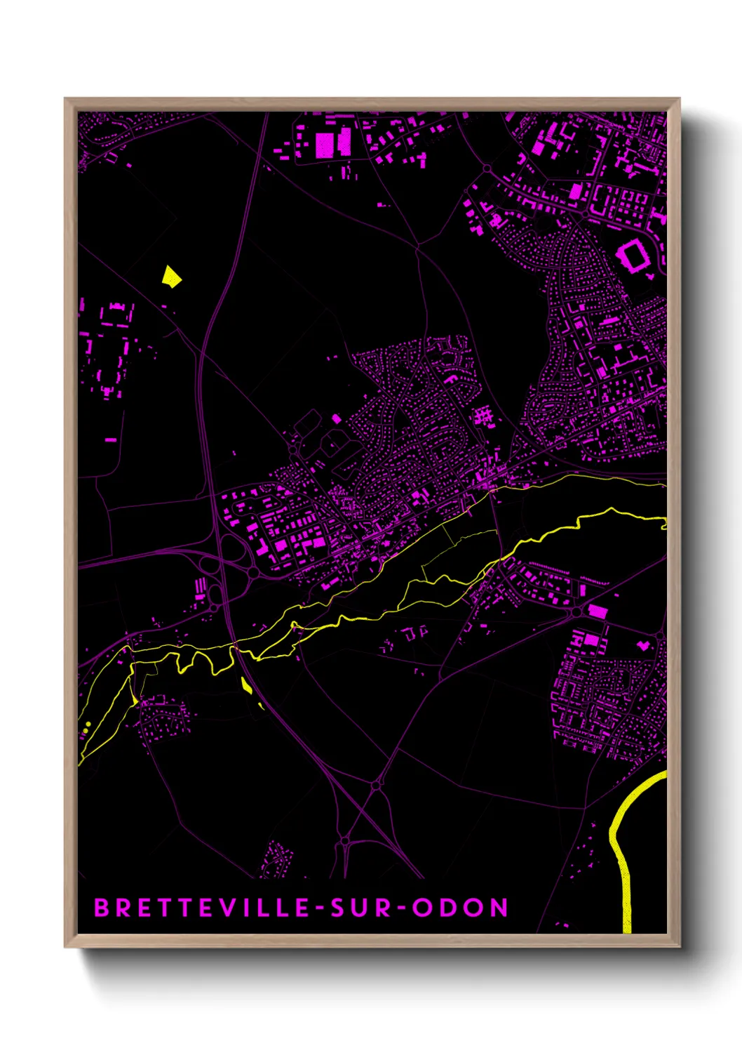 Une affiche de carte sur Bretteville-sur-Odon