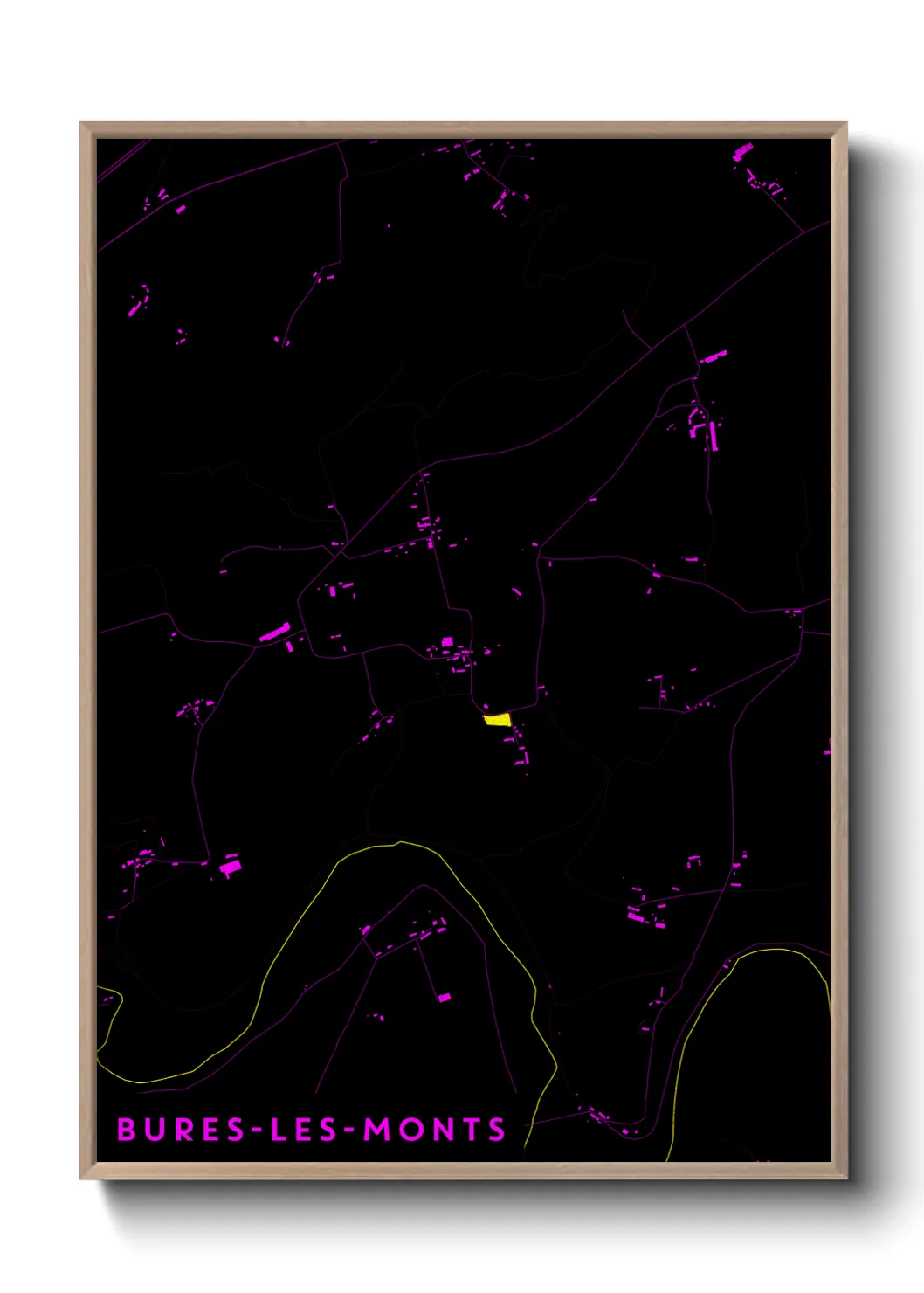 Une affiche de carte sur Bures-les-Monts