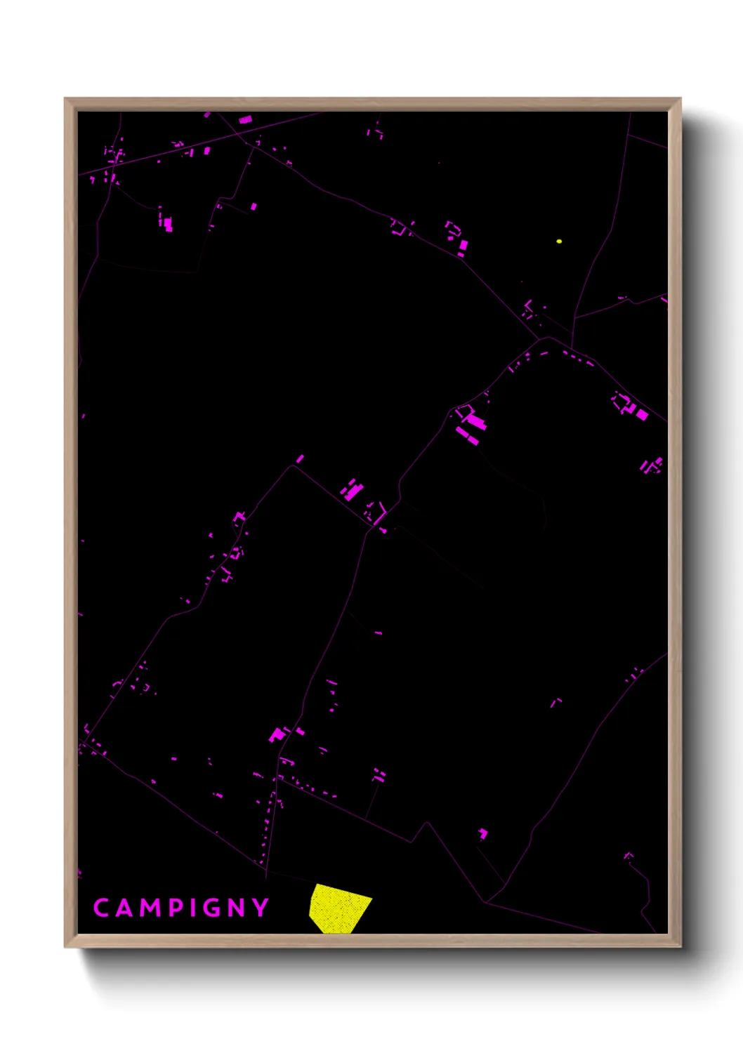Une affiche de carte sur Campigny