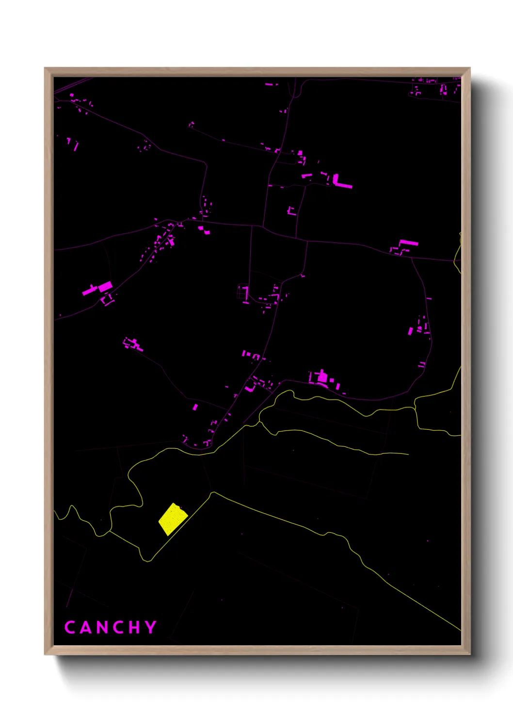 Une affiche de carte sur Canchy