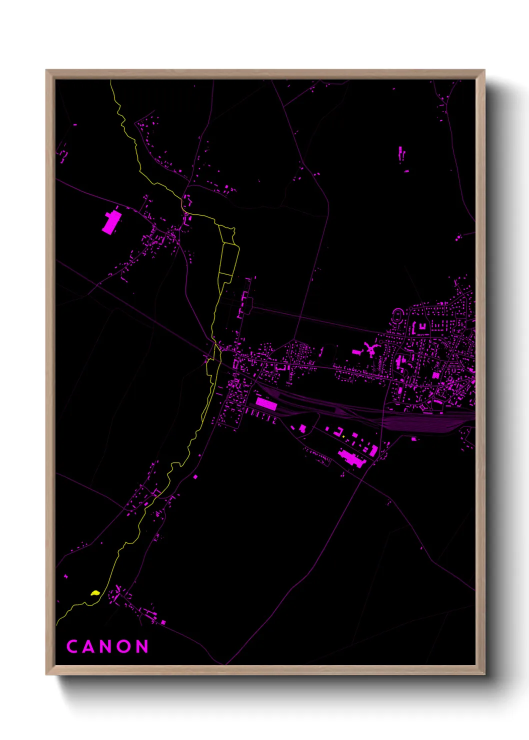 Une affiche de carte sur Canon