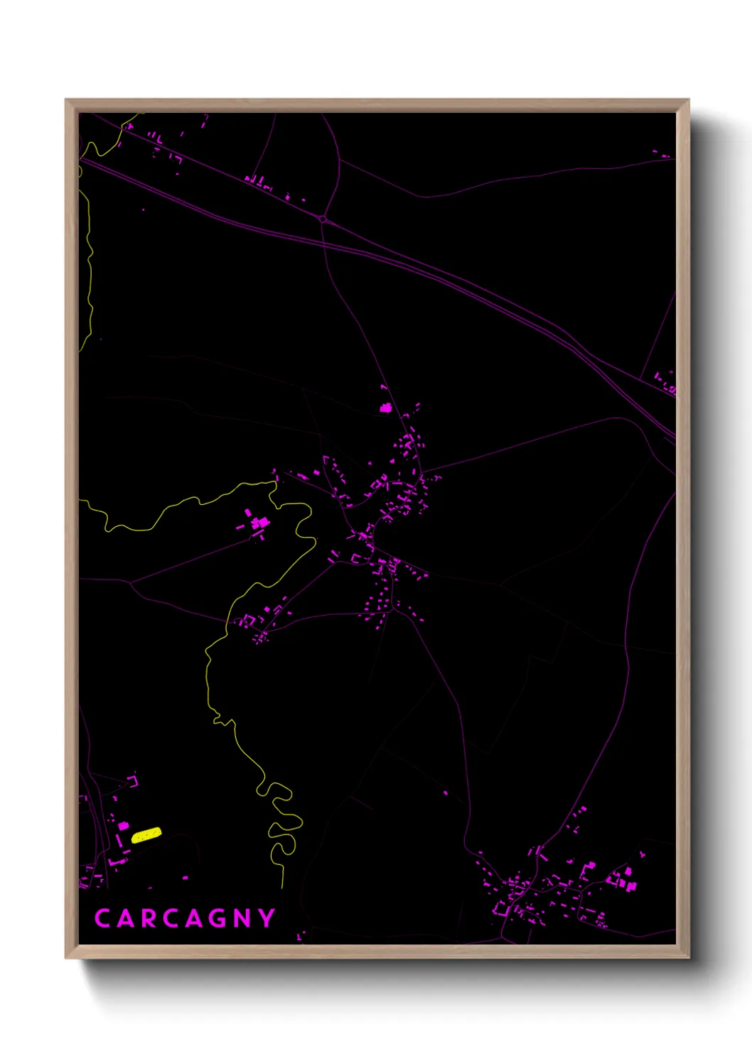 Une affiche de carte sur Carcagny