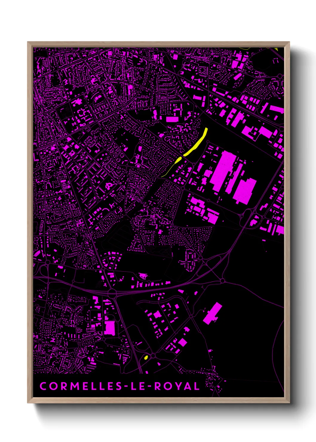 Une affiche de carte sur Cormelles-le-Royal