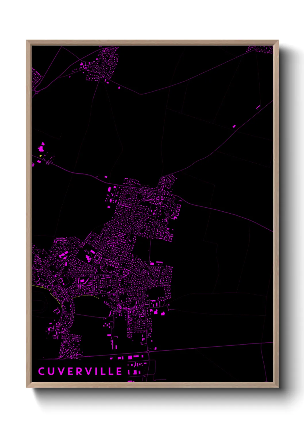 Une affiche de carte sur Cuverville
