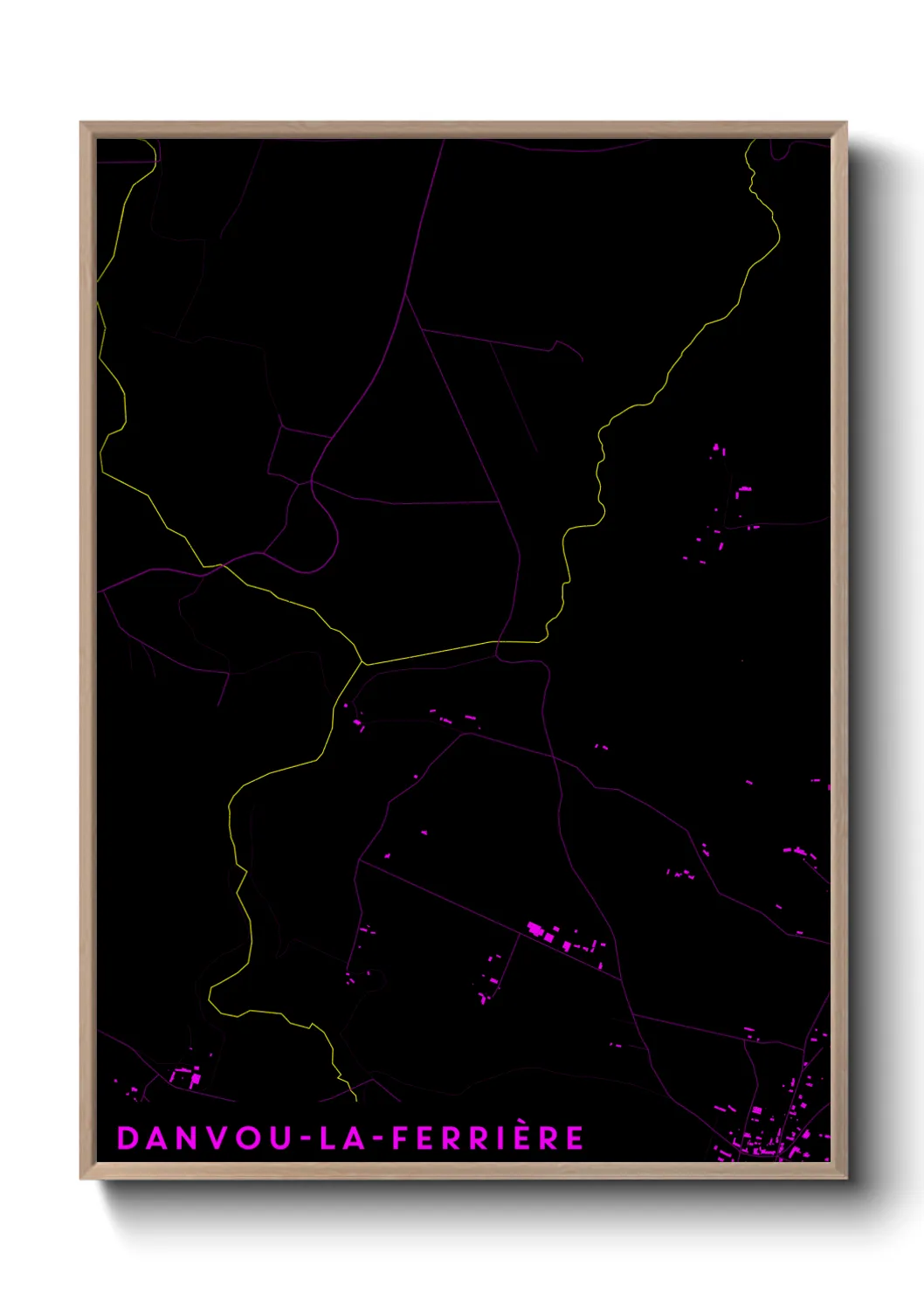Une affiche de carte sur Danvou-la-Ferrière