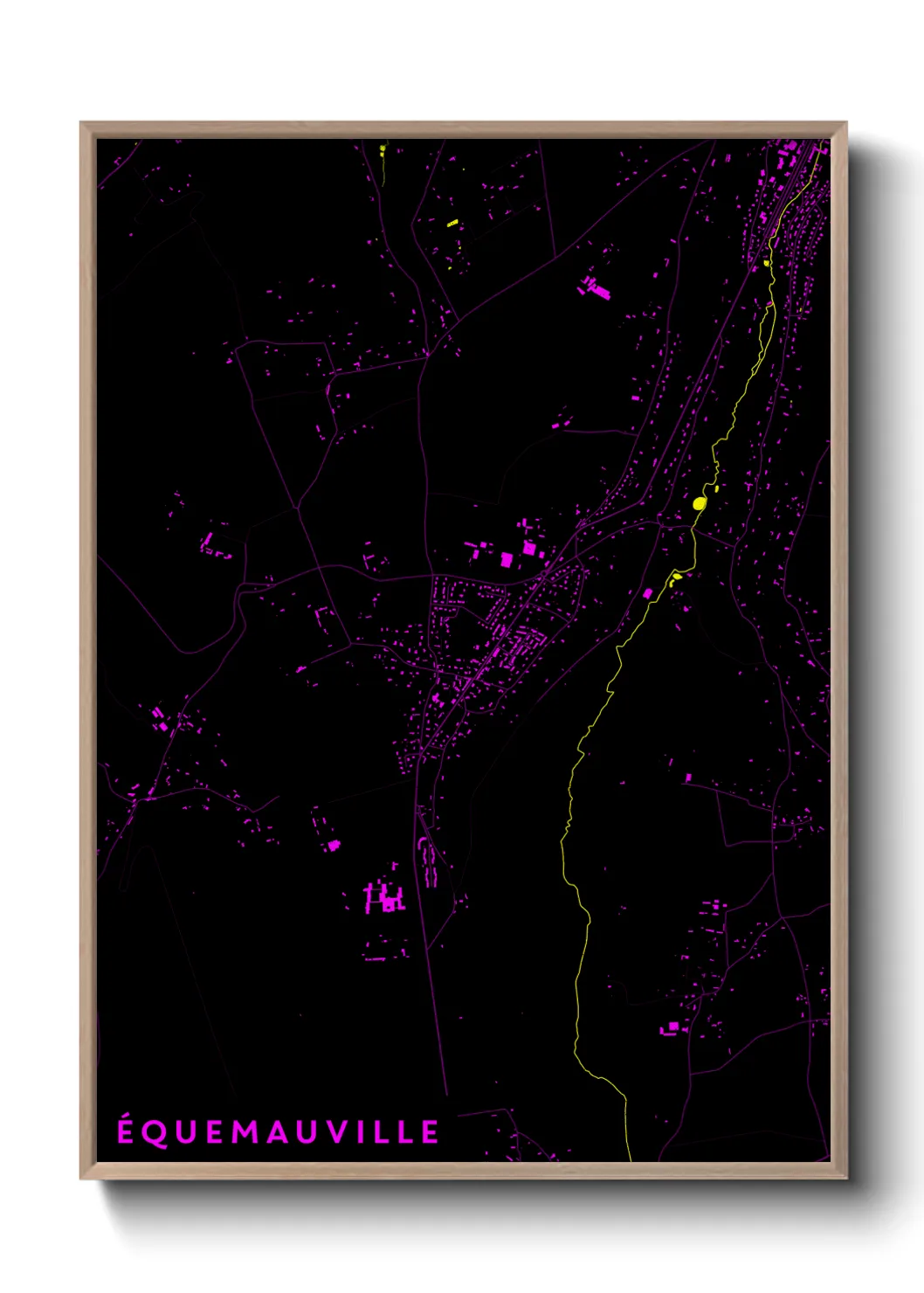 Une affiche de carte sur Équemauville