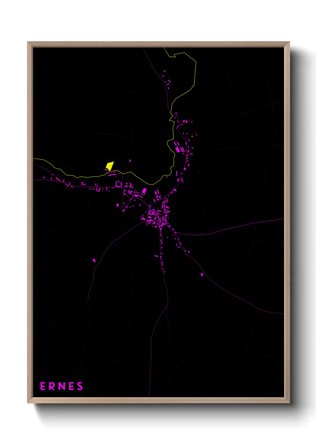 Une affiche de carte sur Ernes