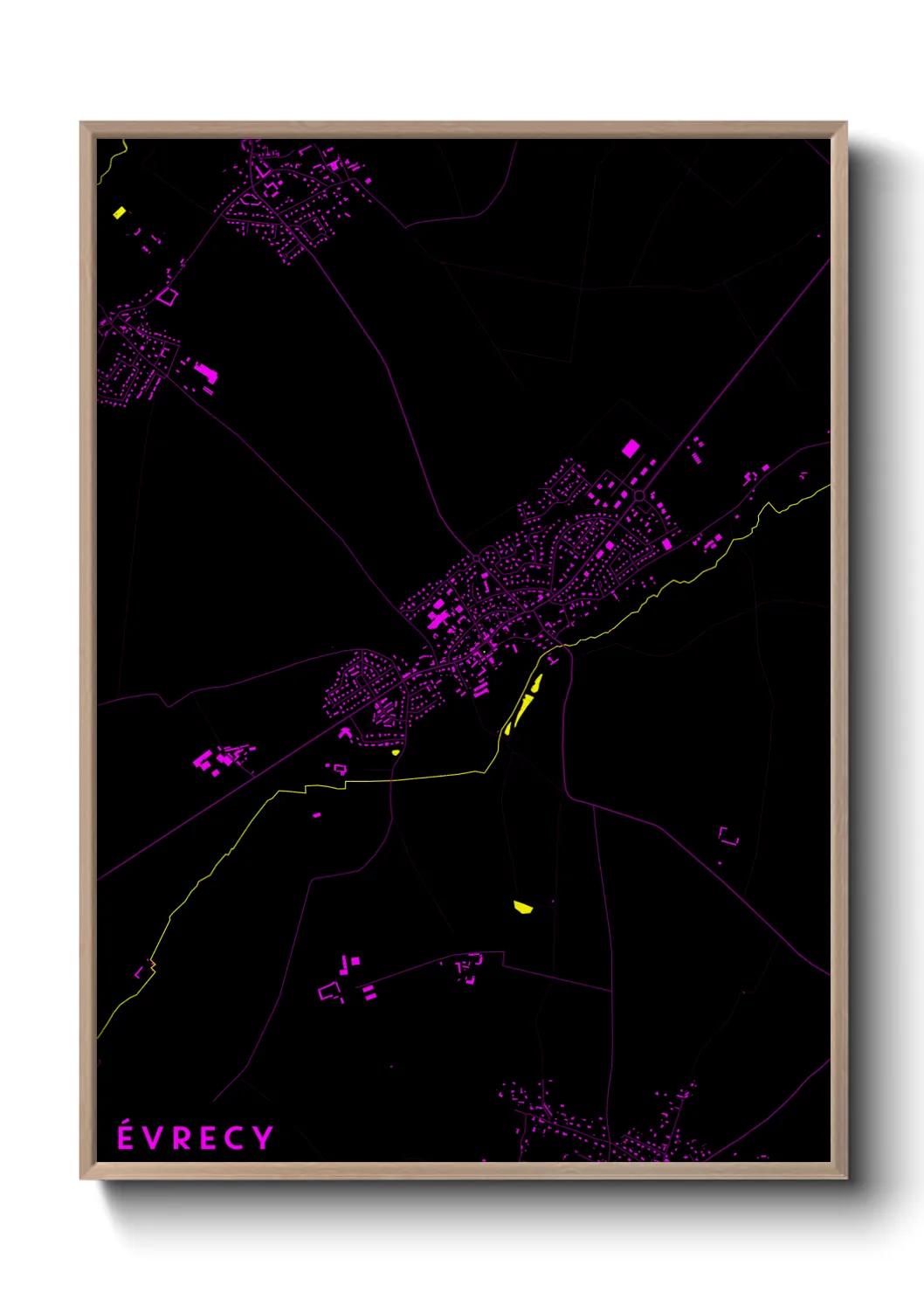 Une affiche de carte sur Évrecy