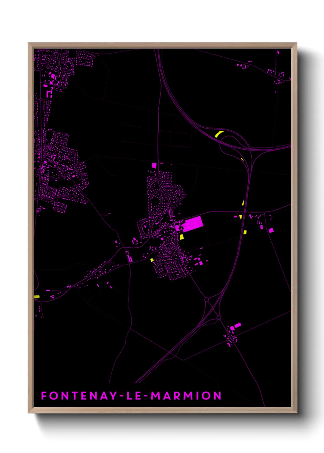 Une affiche de carte sur Fontenay-le-Marmion