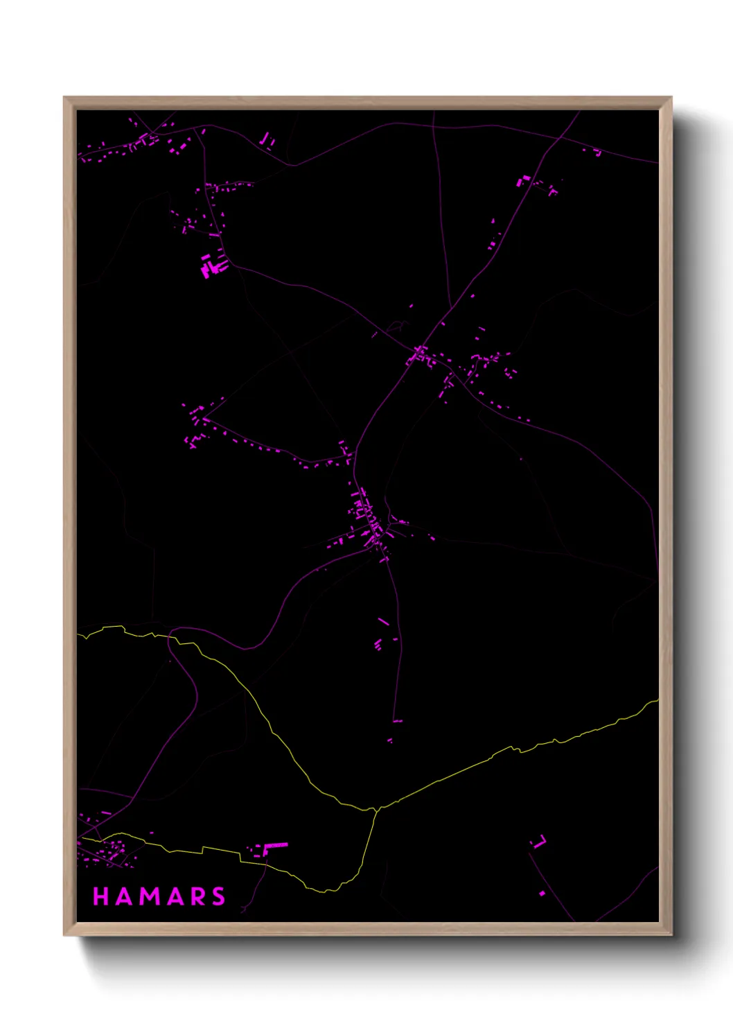 Une affiche de carte sur Hamars