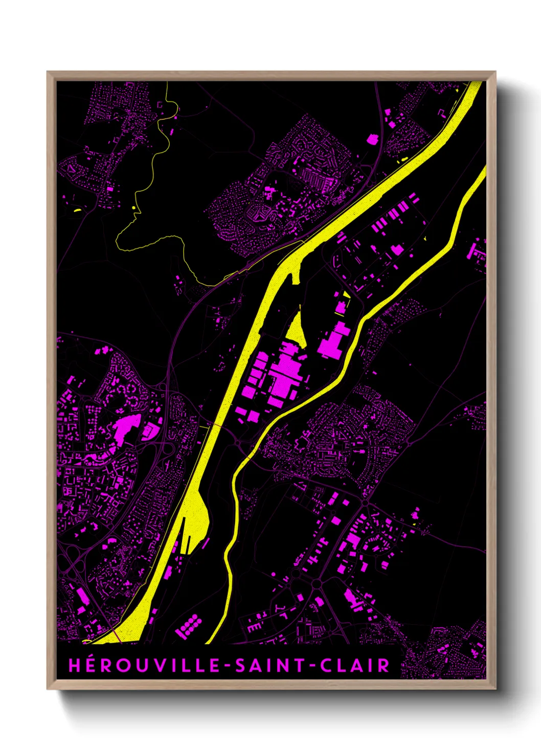 Une affiche de carte sur Hérouville-Saint-Clair