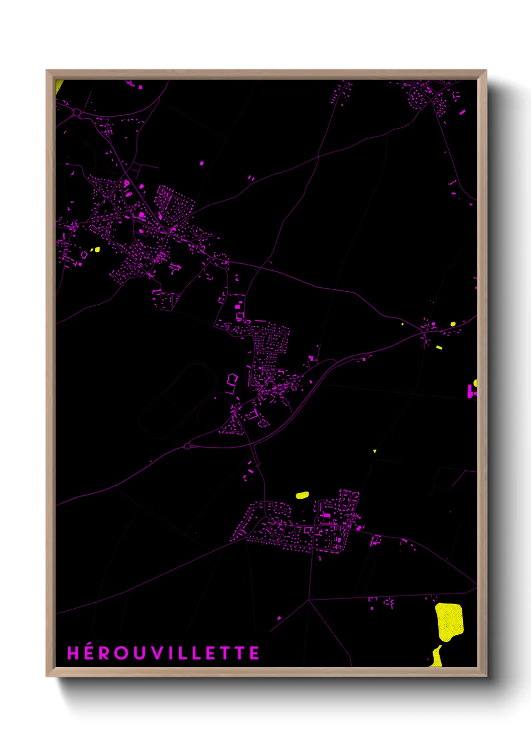 Une affiche de carte sur Hérouvillette
