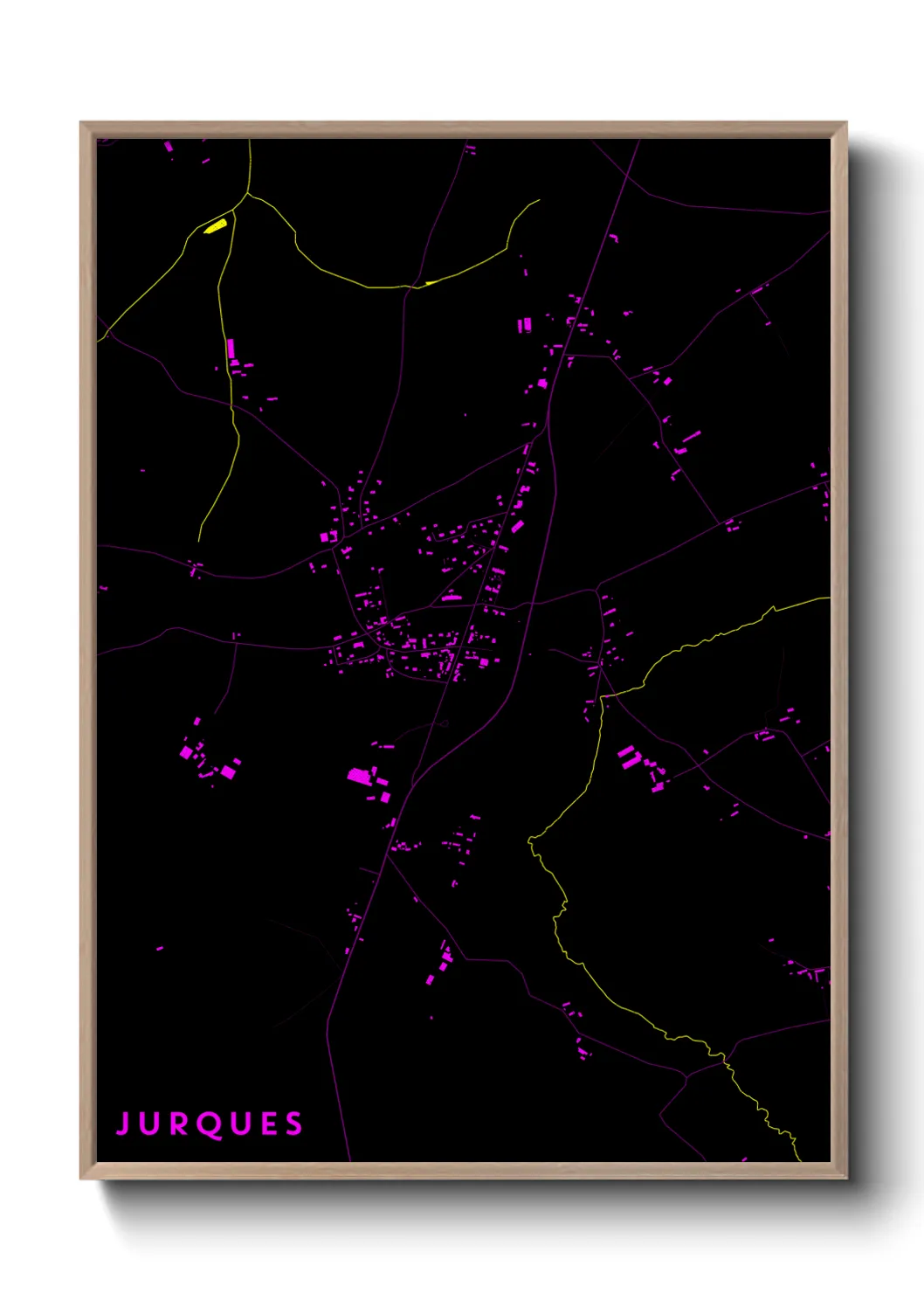 Une affiche de carte sur Jurques