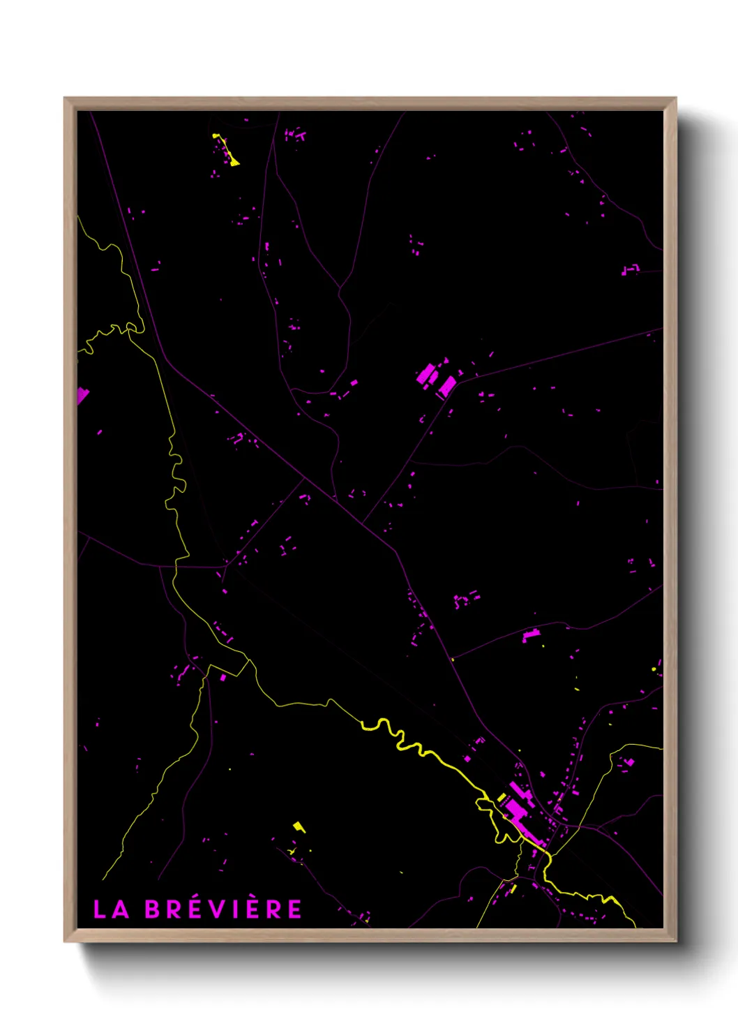Une affiche de carte sur La Brévière