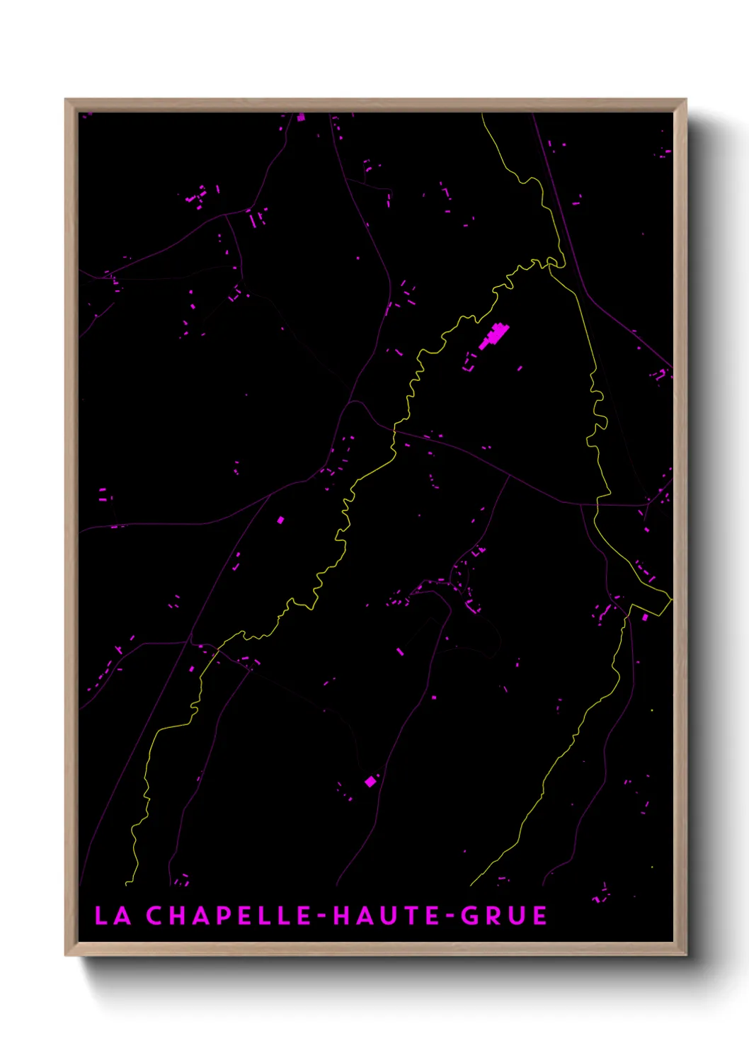 Une affiche de carte sur La Chapelle-Haute-Grue