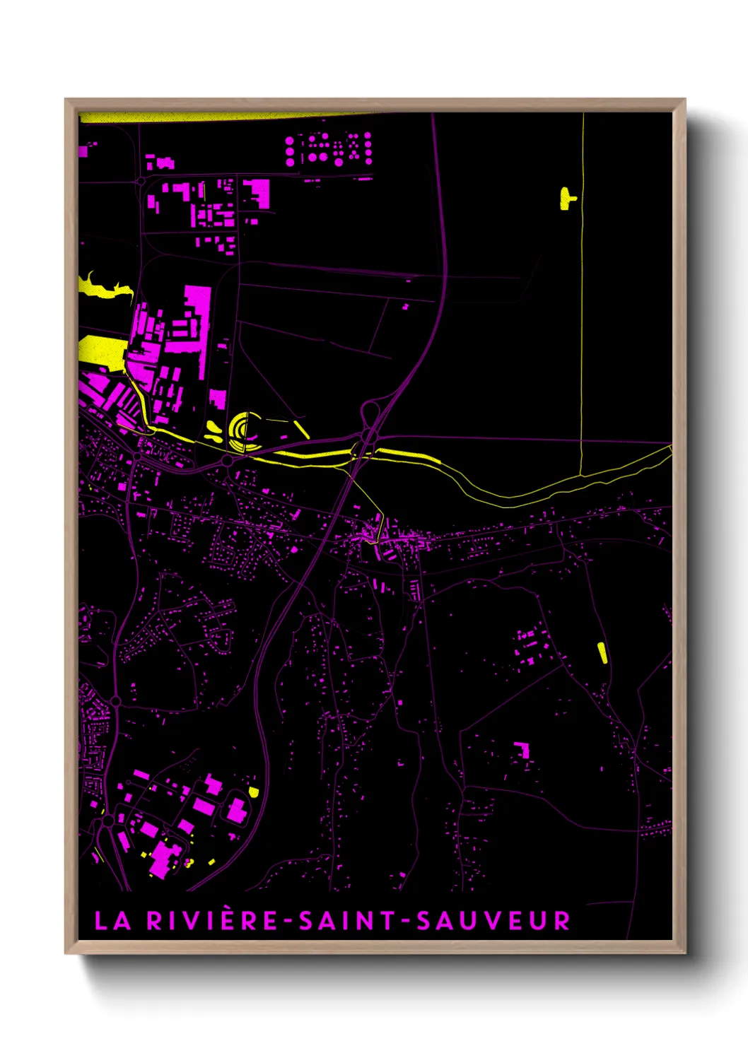 Une affiche de carte sur La Rivière-Saint-Sauveur