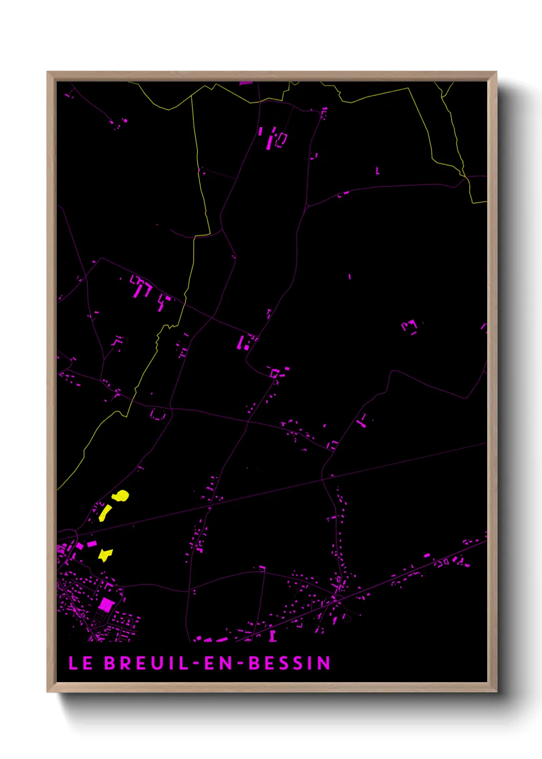 Une affiche de carte sur Le Breuil-en-Bessin