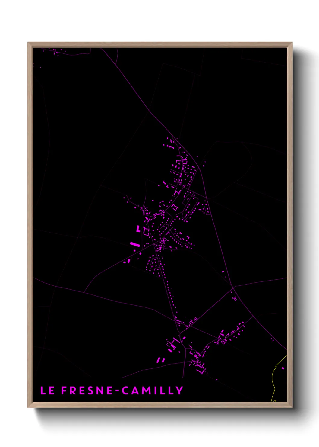 Une affiche de carte sur Le Fresne-Camilly