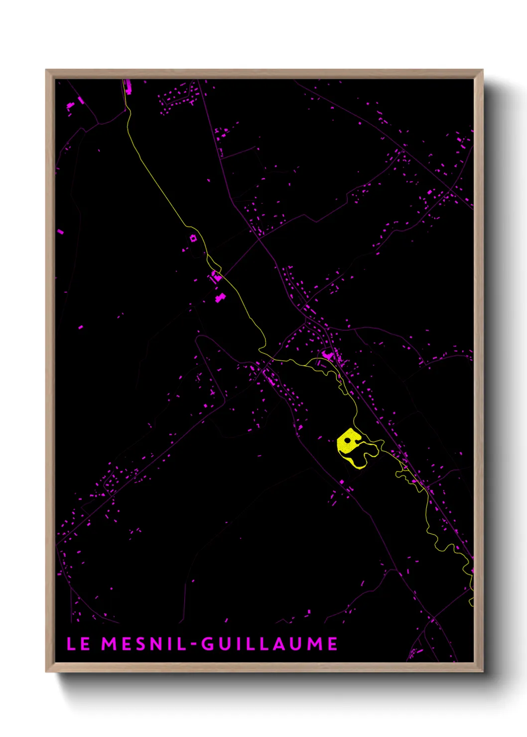 Une affiche de carte sur Le Mesnil-Guillaume