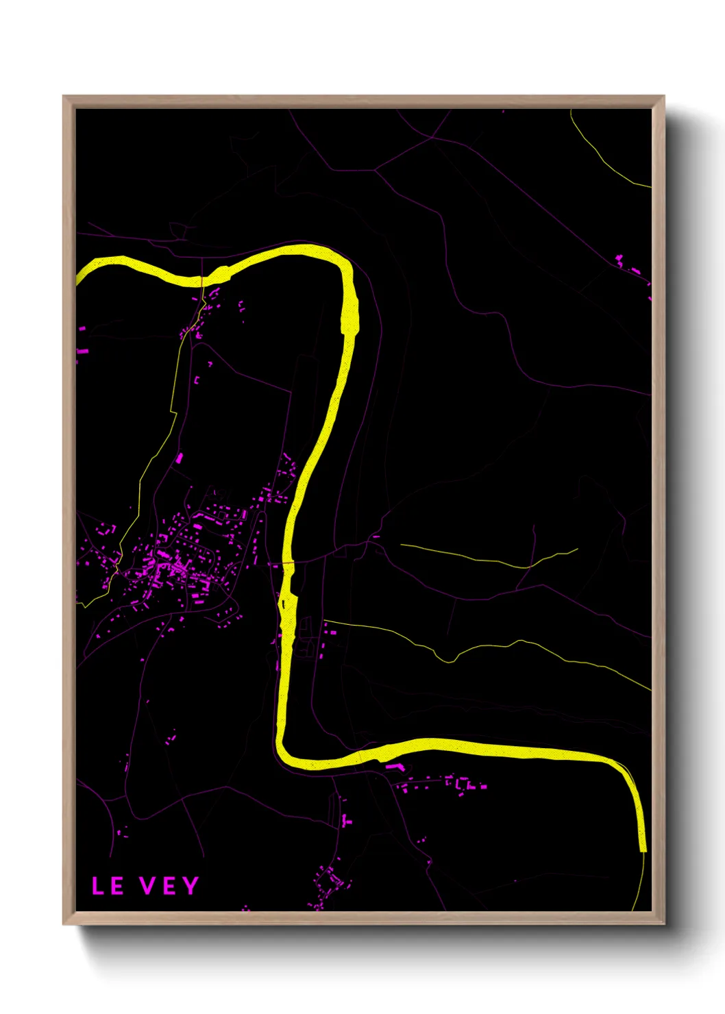 Une affiche de carte sur Le Vey