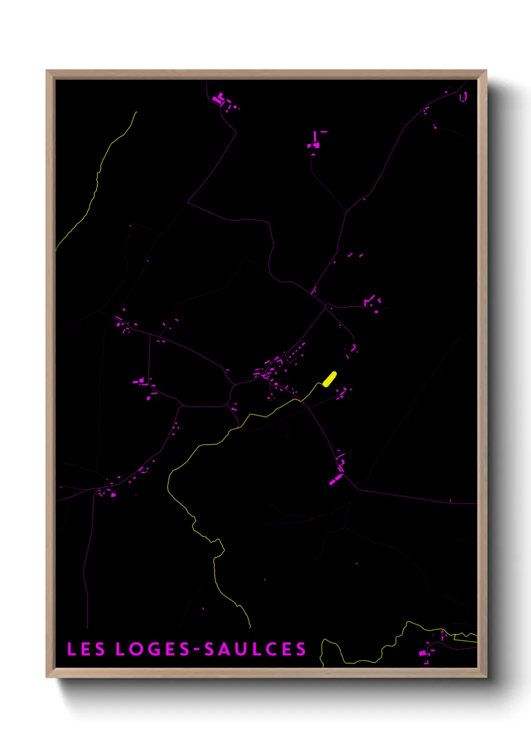 Une affiche de carte sur Les Loges-Saulces
