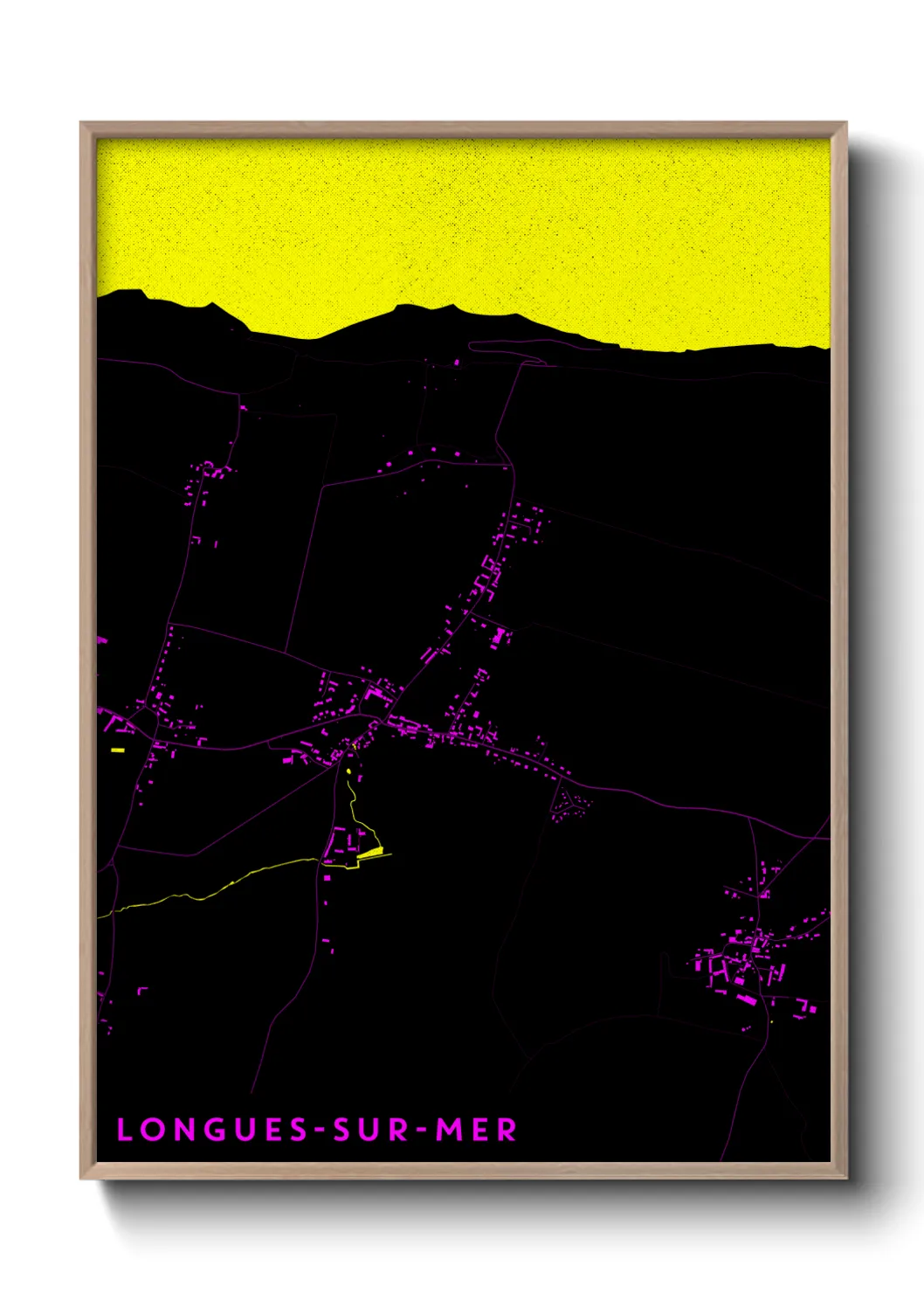 Une affiche de carte sur Longues-sur-Mer