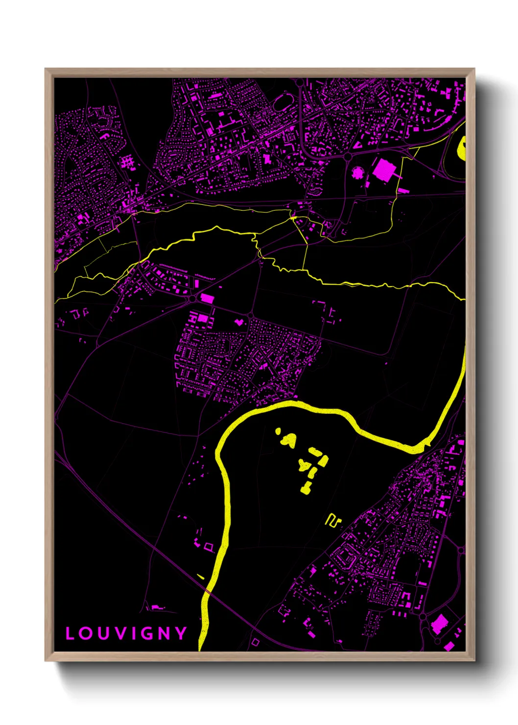 Une affiche de carte sur Louvigny