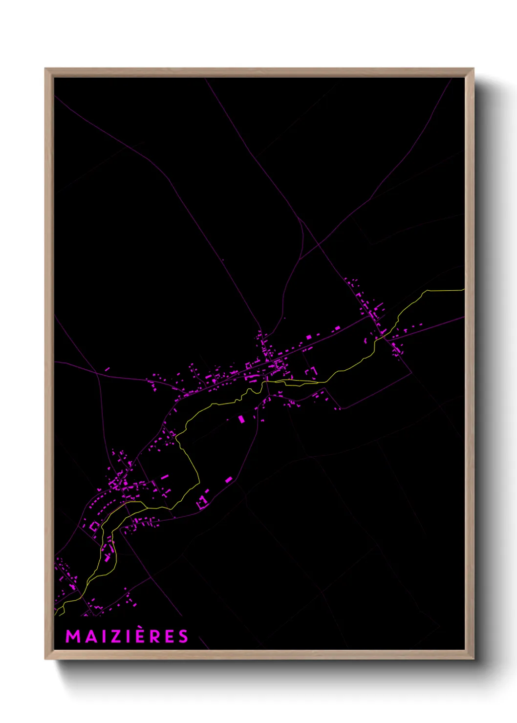 Une affiche de carte sur Maizières