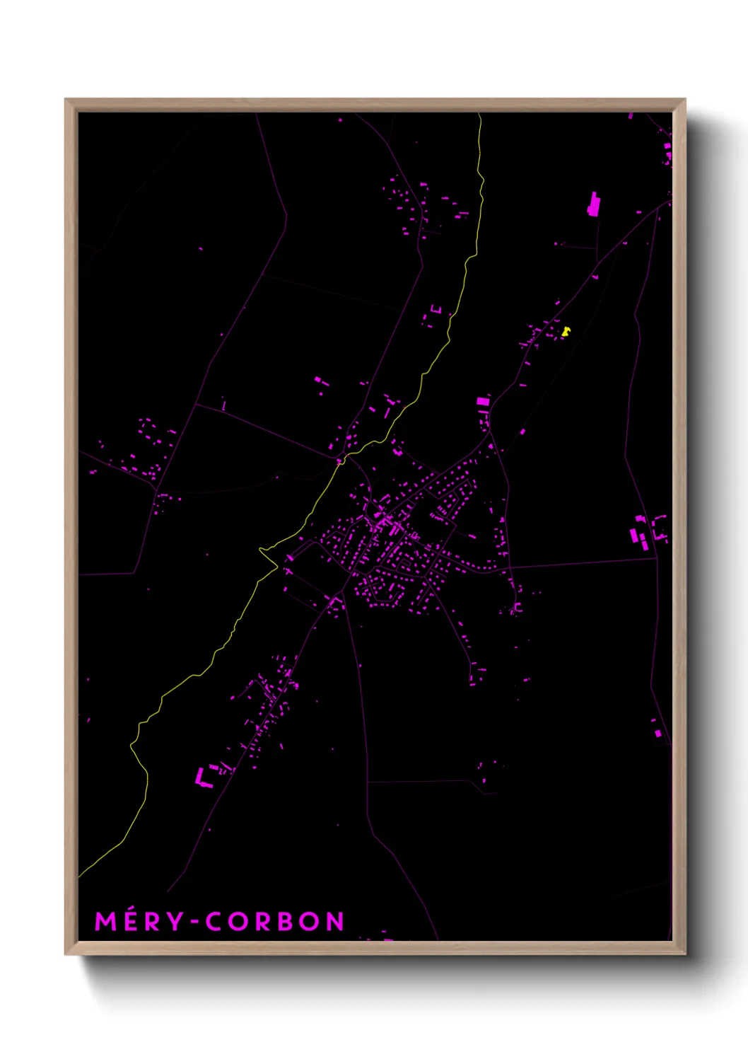Une affiche de carte sur Méry-Corbon