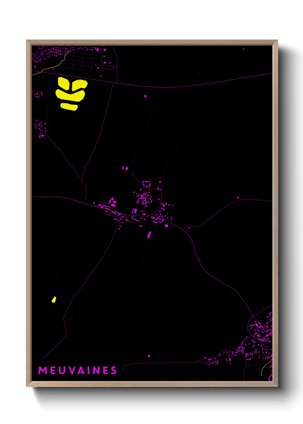 Une affiche de carte sur Meuvaines