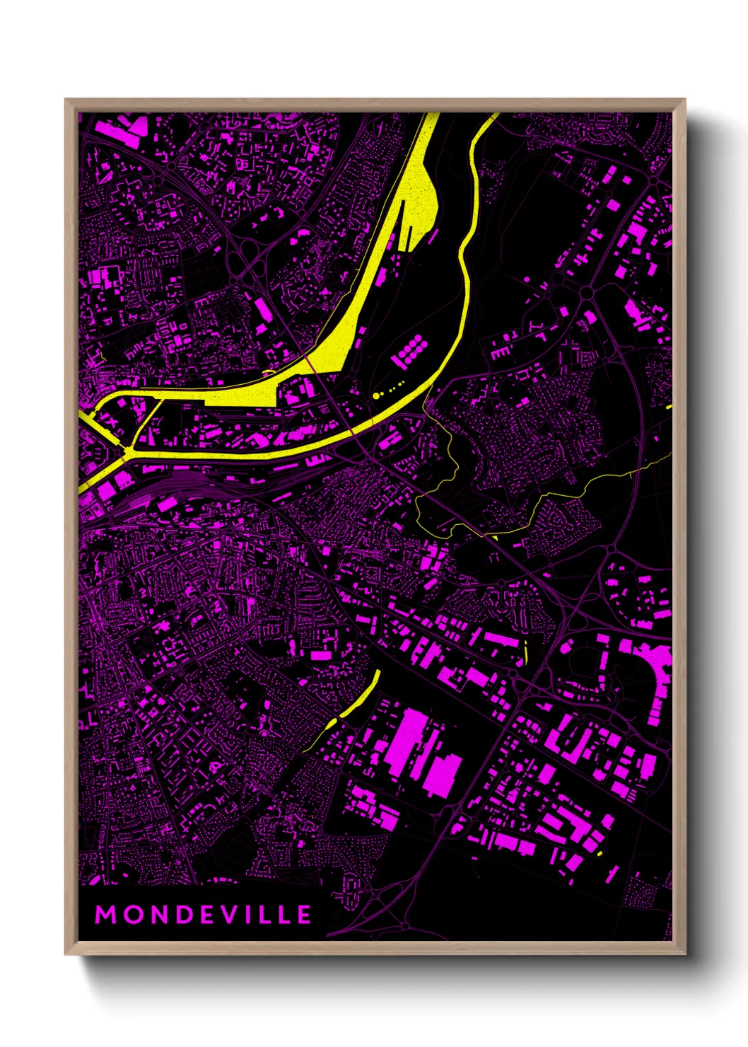 Une affiche de carte sur Mondeville