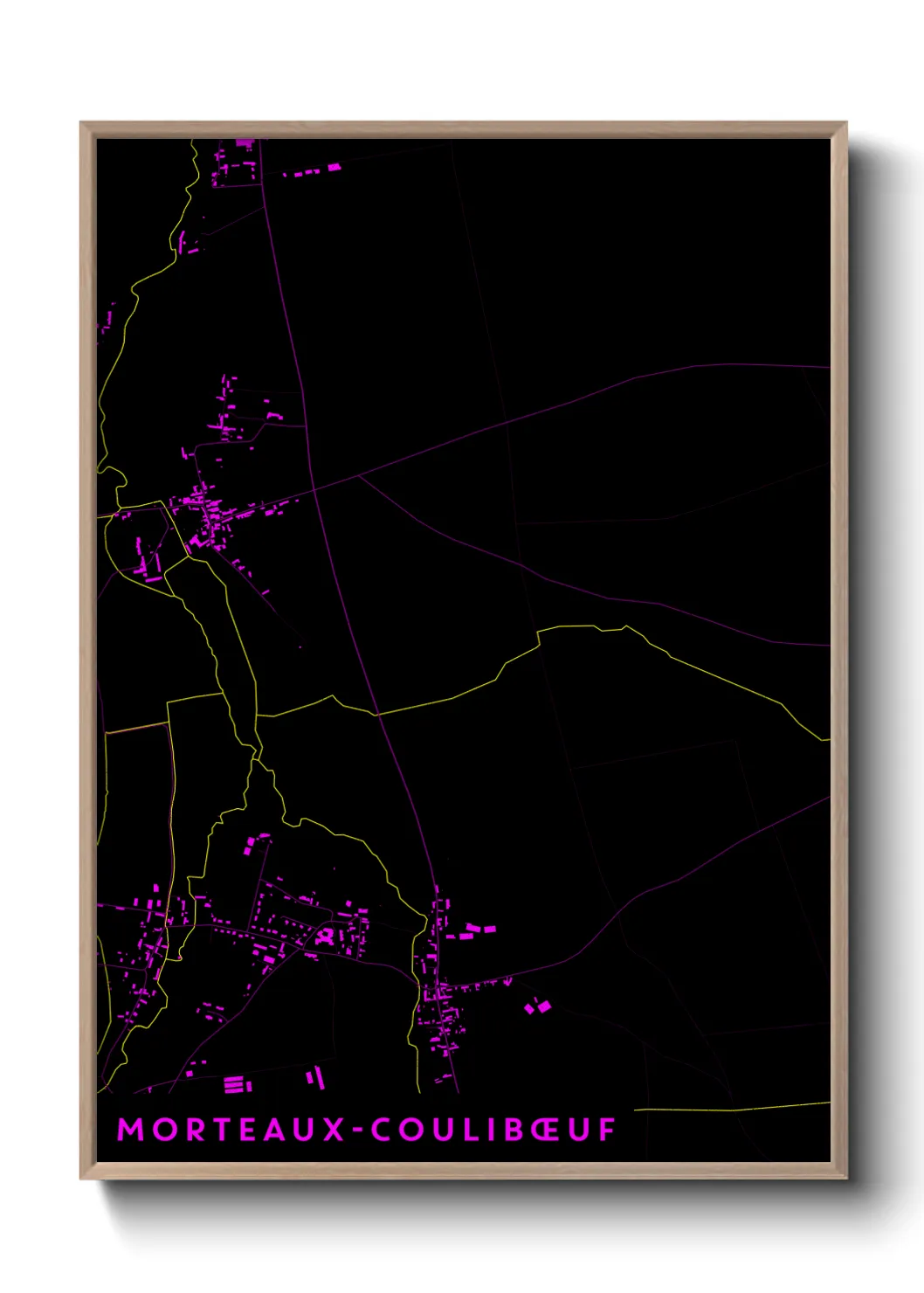 Une affiche de carte sur Morteaux-Coulibœuf