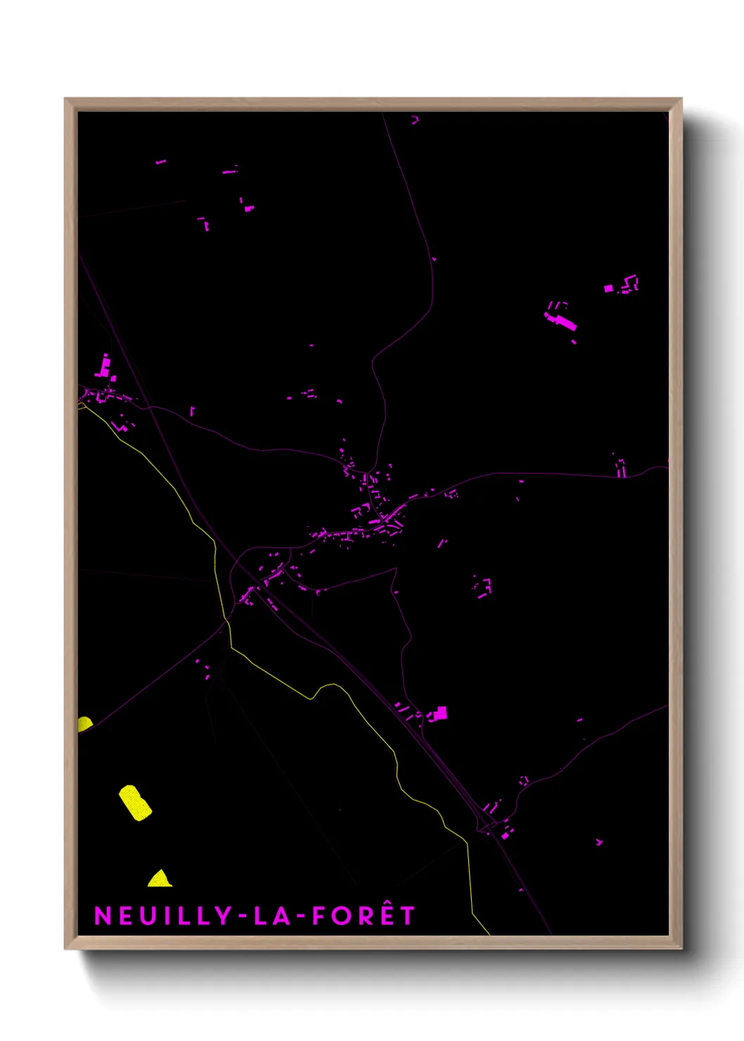 Une affiche de carte sur Neuilly-la-Forêt