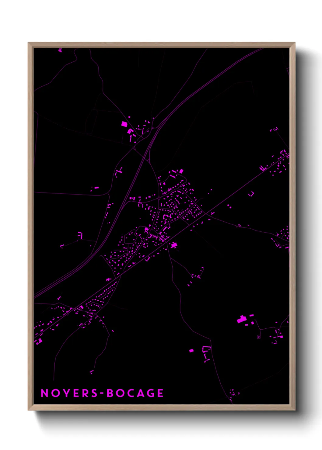 Une affiche de carte sur Noyers-Bocage