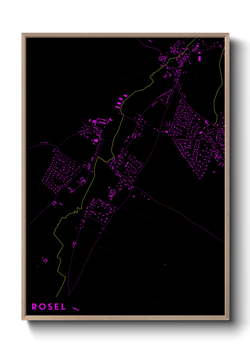 Une affiche de carte sur Rosel