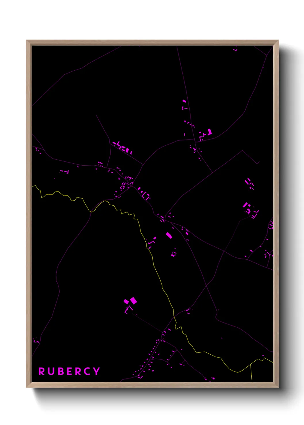 Une affiche de carte sur Rubercy