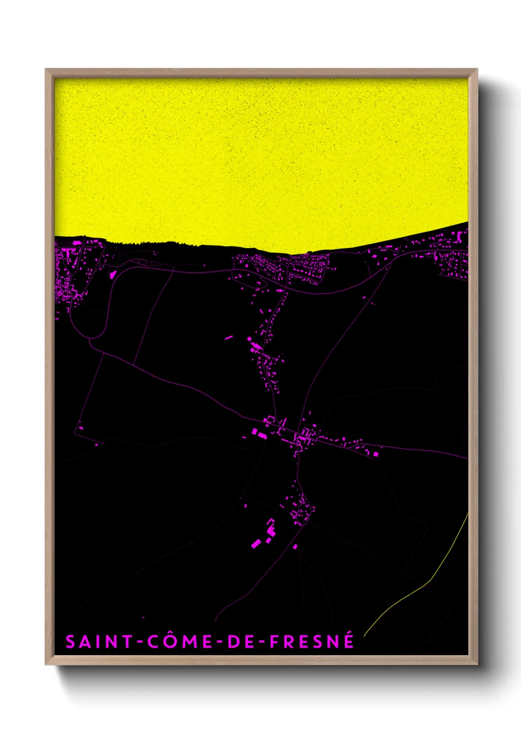 Une affiche de carte sur Saint-Côme-de-Fresné