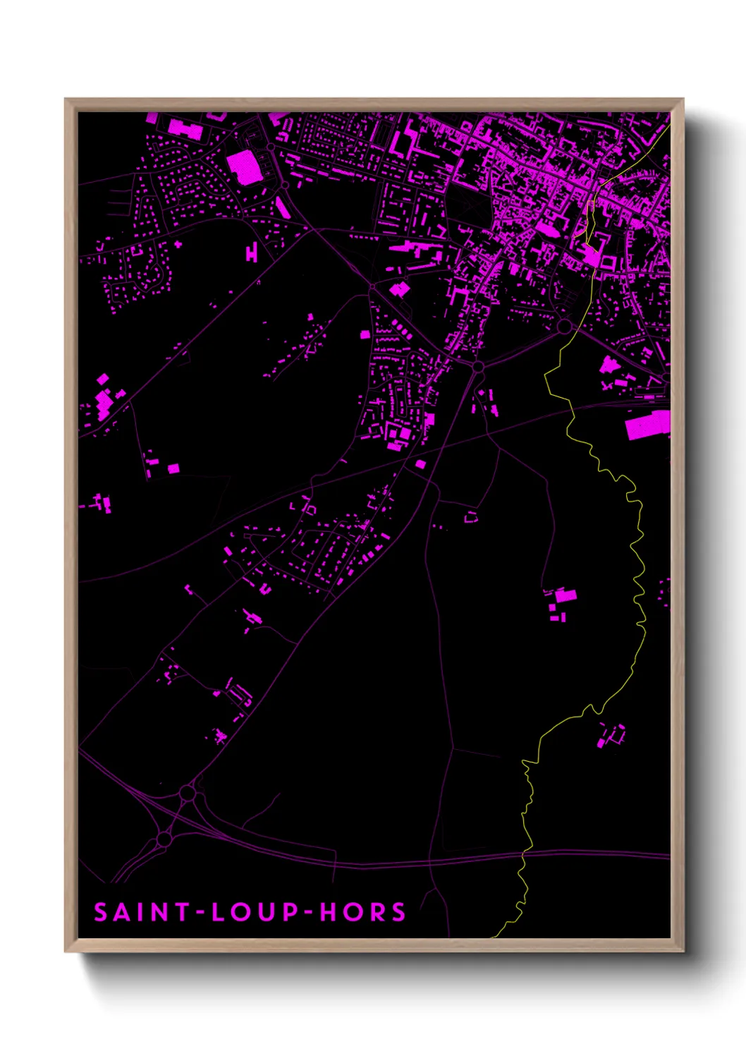Une affiche de carte sur Saint-Loup-Hors