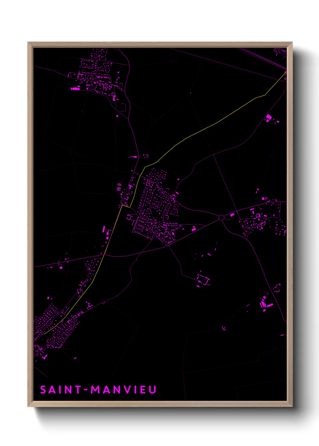 Une affiche de carte sur Saint-Manvieu