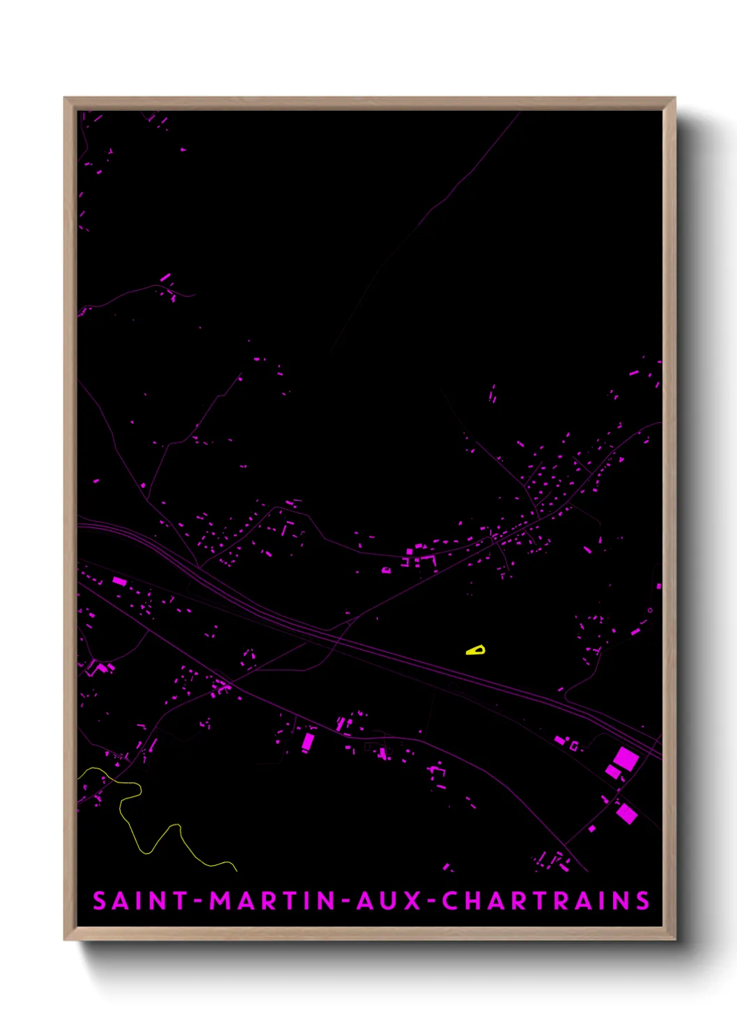 Une affiche de carte sur Saint-Martin-aux-Chartrains