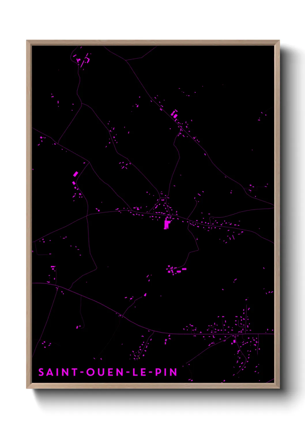 Une affiche de carte sur Saint-Ouen-le-Pin