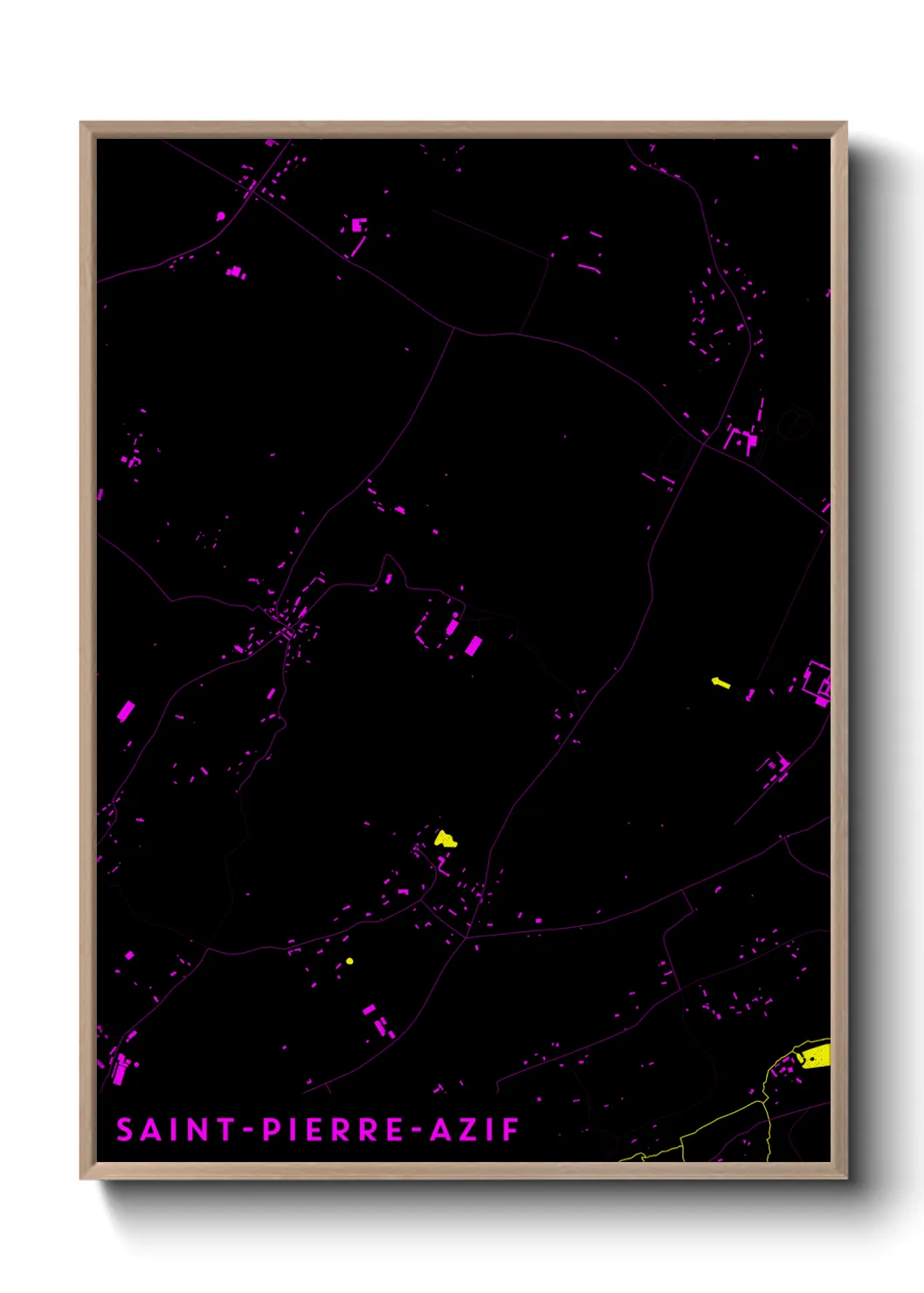 Une affiche de carte sur Saint-Pierre-Azif