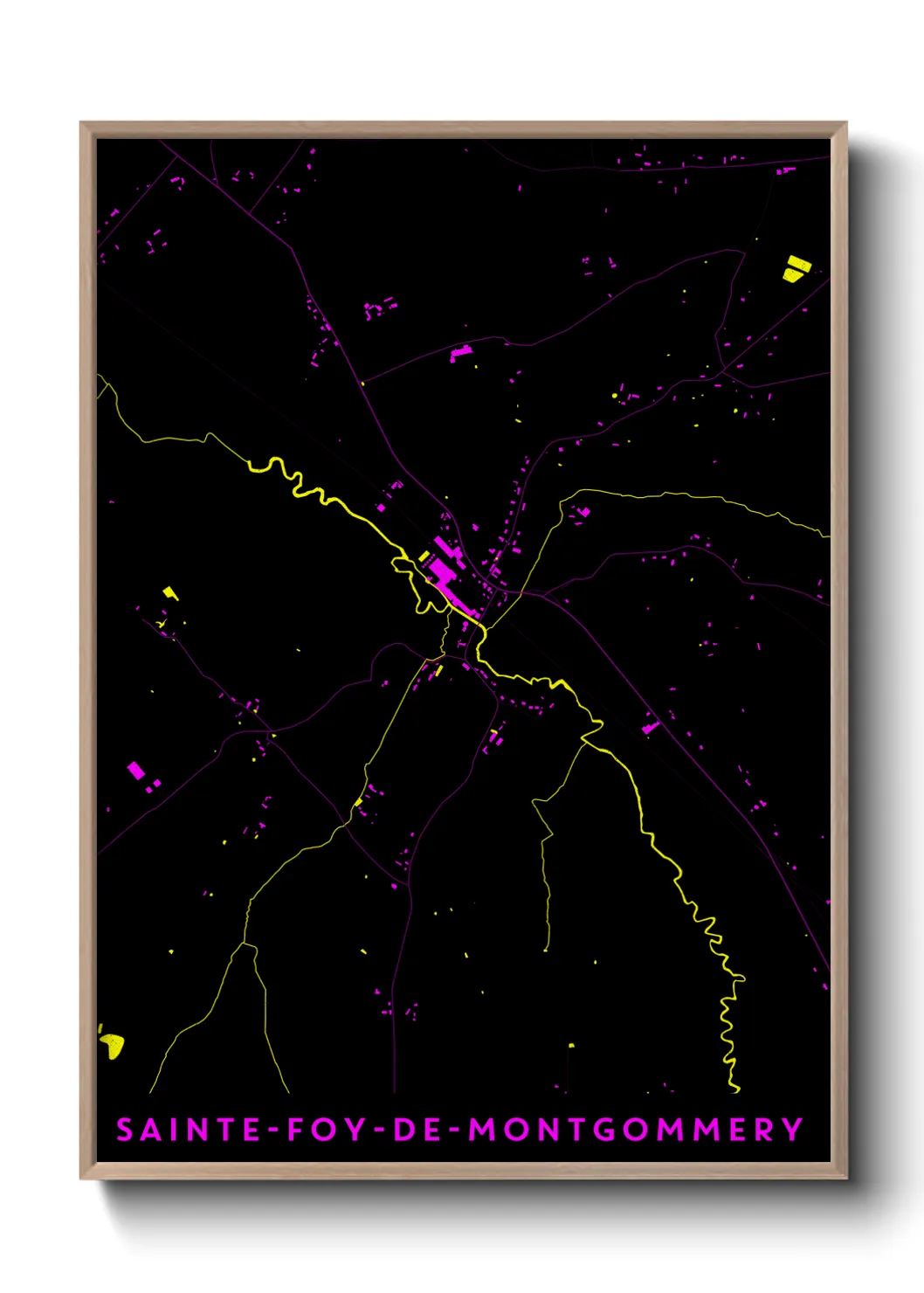 Une affiche de carte sur Sainte-Foy-de-Montgommery